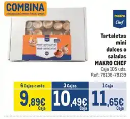 Makro METRO CHEF Tartaletas mini dulces o saladas oferta
