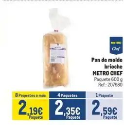 Makro METRO CHEF Pan de molde brioche oferta