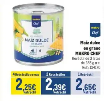 Makro MAKRO CHEF Maíz dulce en grano oferta