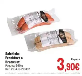 Makro Salchicha Frankfurt o Bratwust oferta