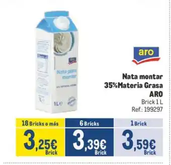 Makro ARO Nata montar 35%Materia Grasa oferta