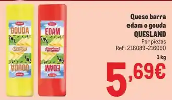 Makro QUESLAND Queso barra edam o gouda oferta
