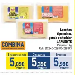 Makro LAFUENTE Lonchas tipo edam, gouda o cheddar oferta