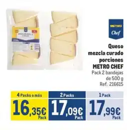 Makro METRO CHEF Queso mezcla curado porciones oferta