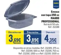 Makro MAKRO PROFESSIONAL Envase con tapa 250 cc oferta
