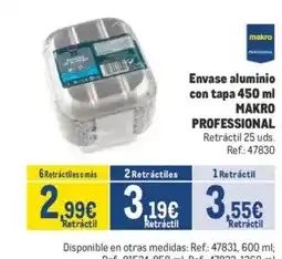 Makro MAKRO PROFESSIONAL Envase aluminio con tapa oferta