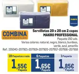 Makro MAKRO PROFESSIONAL Servilletas oferta