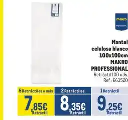 Makro MAKRO PROFESSIONAL Mantel celulosa blanco oferta