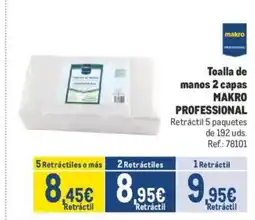 Makro MAKRO PROFESSIONAL Toalla de manos 2 capas oferta