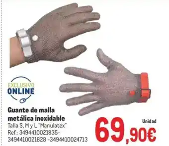 Makro Guante de malla metálica inoxidable oferta