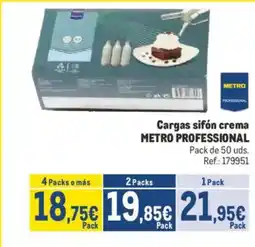 Makro METRO PROFESSIONAL Cargas sifón crema oferta