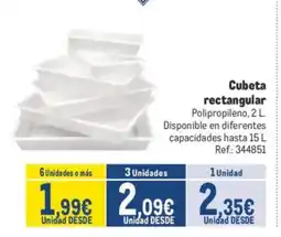 Makro Cubeta rectangular oferta
