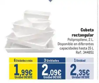 Makro Cubeta rectangular oferta