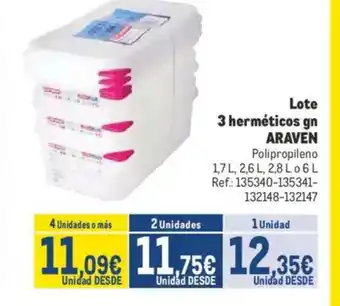 Makro ARAVEN Lote 3 herméticos gn oferta