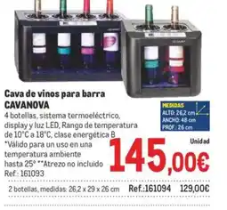 Makro CAVANOVA Cava de vinos para barra oferta
