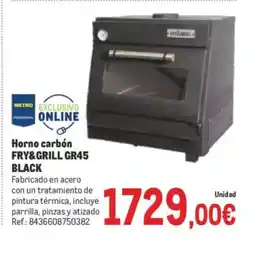 Makro FRY&GRILL GR45 BLACK Horno carbón oferta