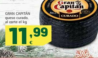 HiperDino Queso curado al corte el kg gran capitán oferta