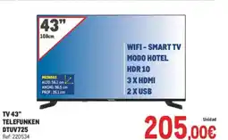 Makro TV 43" TELEFUNKEN DTUV725 oferta