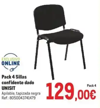 Makro Pack 4 Sillas confidente dado oferta