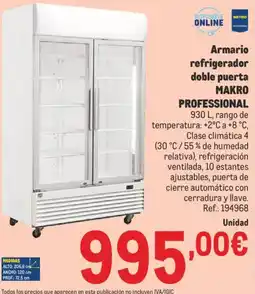 Makro Armario refrigerador doble puerta oferta