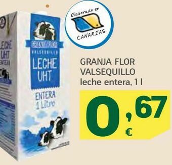 HiperDino Leche entera granja flor valsequillo 1 l oferta