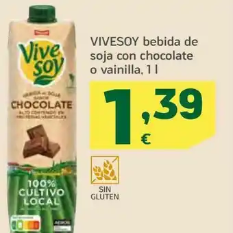 HiperDino Bebida de soja con chocolate o vainilla 1 l vivesoy oferta