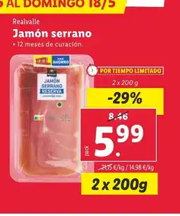 Lidl REALVALLE Jamón serrano oferta
