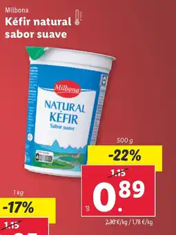 Lidl MILBONA Kéfir natural sabor suave oferta