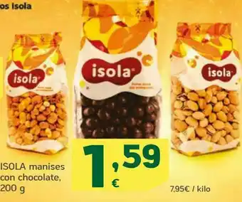 HiperDino Manises con chocolate, 200 g, isola oferta
