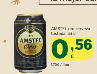 HiperDino Cerveza tostada 33 cl amstel oro oferta
