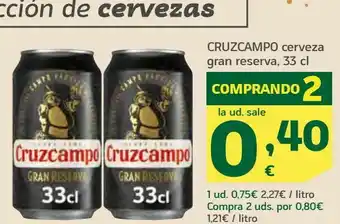 HiperDino Cerveza gran reserva cruzcampo 33 cl oferta