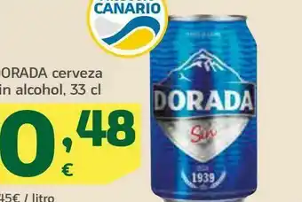 HiperDino Cerveza sin alcohol dorada 33 cl oferta