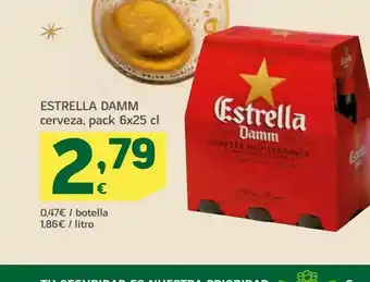 HiperDino Cerveza estrella damm pack 6 x 25 cl oferta
