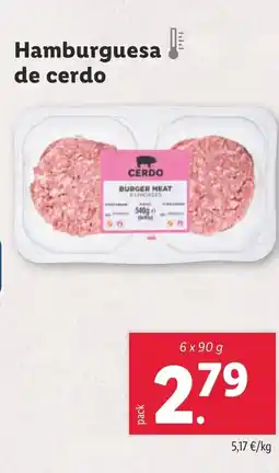 Lidl Hamburguesa de cerdo oferta