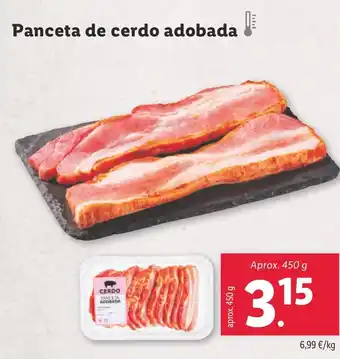 Lidl Panceta de cerdo adobada oferta
