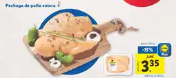 Lidl Pechuga de pollo entera oferta
