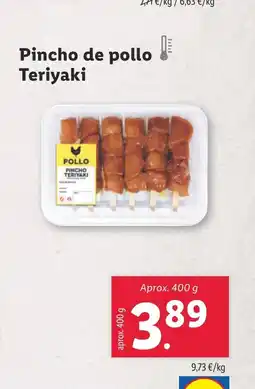 Lidl Pincho de pollo Teriyaki oferta