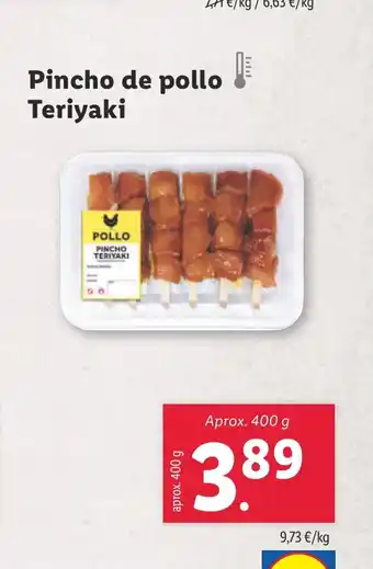 Lidl Pincho de pollo Teriyaki oferta