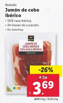 Lidl REALVALLE Jamón de cebo ibérico oferta