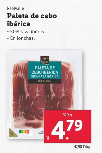 Lidl REALVALLE Paleta de cebo ibérica oferta