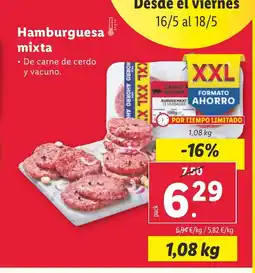 Lidl Hamburguesa mixta oferta