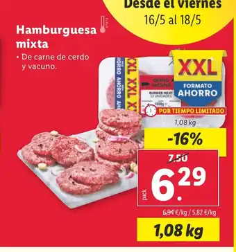 Lidl Hamburguesa mixta oferta