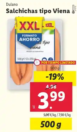 Lidl DULANO Salchichas tipo Viena Filete de abadejo oferta