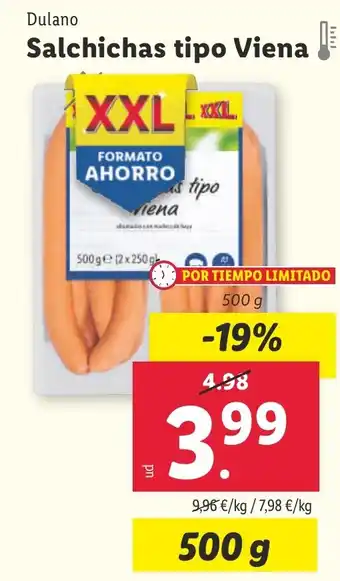 Lidl DULANO Salchichas tipo Viena Filete de abadejo oferta