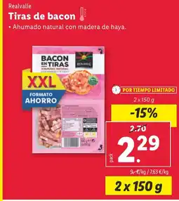 Lidl REALVALLE Tiras de bacon oferta