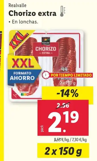 Lidl REALVALLE Chorizo extra oferta