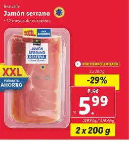 Lidl REALVALLE Jamón serrano oferta