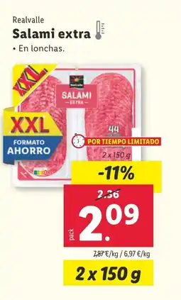 Lidl REALVALLE Salami extra oferta