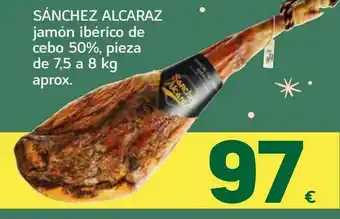 HiperDino Jamón ibérico de cebo 50 %, pieza de 7.5 a 8 kg aprox sánchez alcaraz oferta