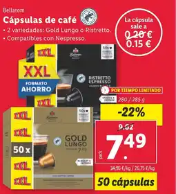 Lidl BELLAROM Cápsulas de café oferta